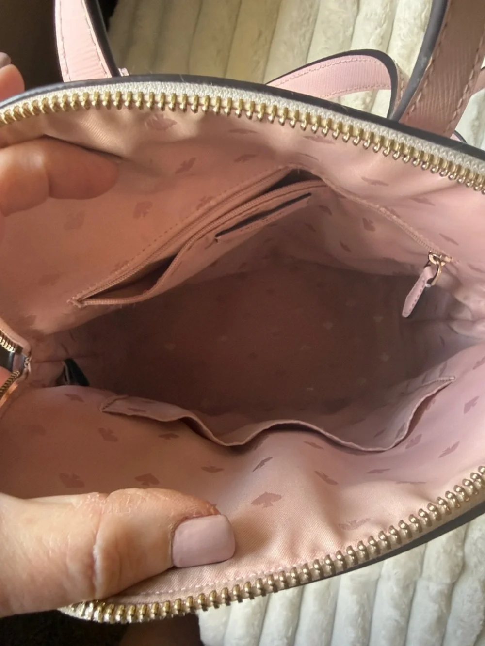 Kate Spade Pale Pink Saffiano Leather Backpack Excellent Condition - Picture 5 of 9